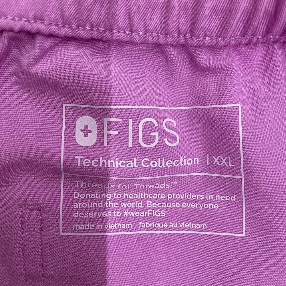 NWT FIGS Cairo Zip Fly Scrub Pants Mens Regular 2XL Pink Stretch Technical Cargo